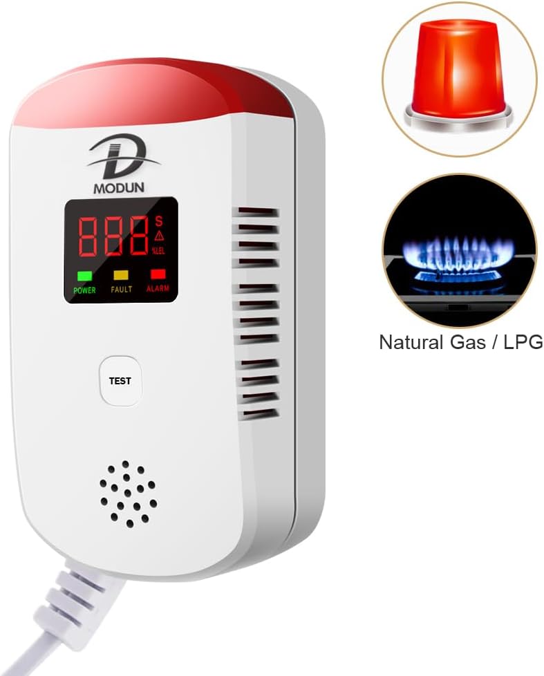 Gasmelder, Heimgebrauchs Methan Propan Butangas Monitor, Plug-in für brennbares LPG/Erdgas/Kohle-Gas