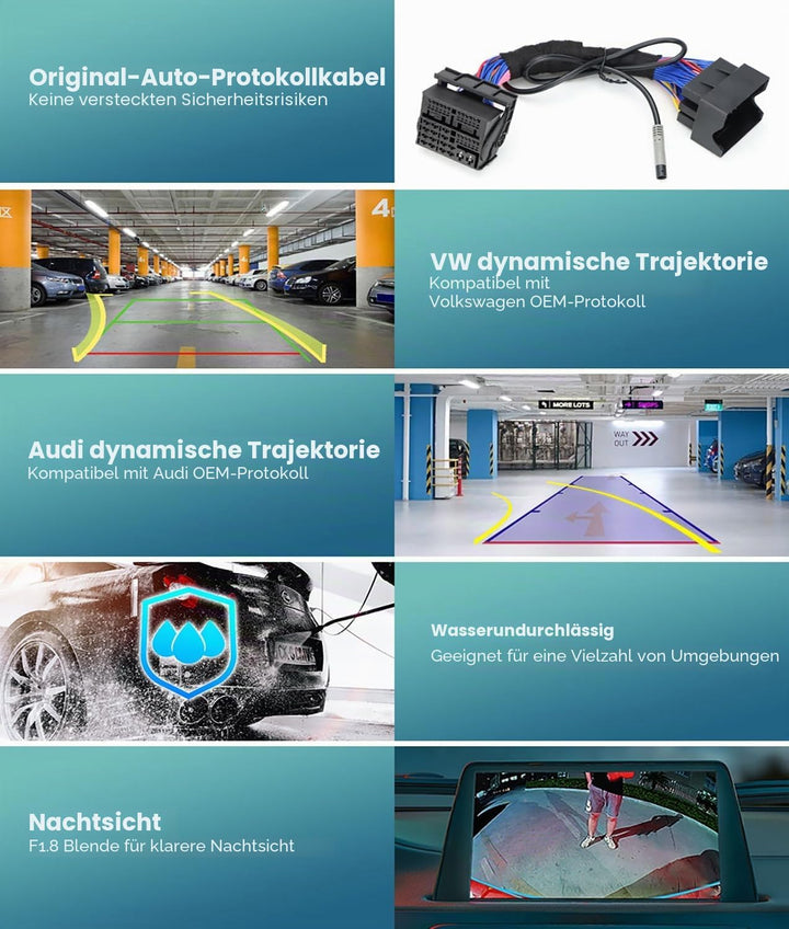 Rückfahrkamera für VW Volkswagen Polo VI 2017-2023,VW Golf VII MK7 R GTD Variant GTE 2012-2020 CANbu
