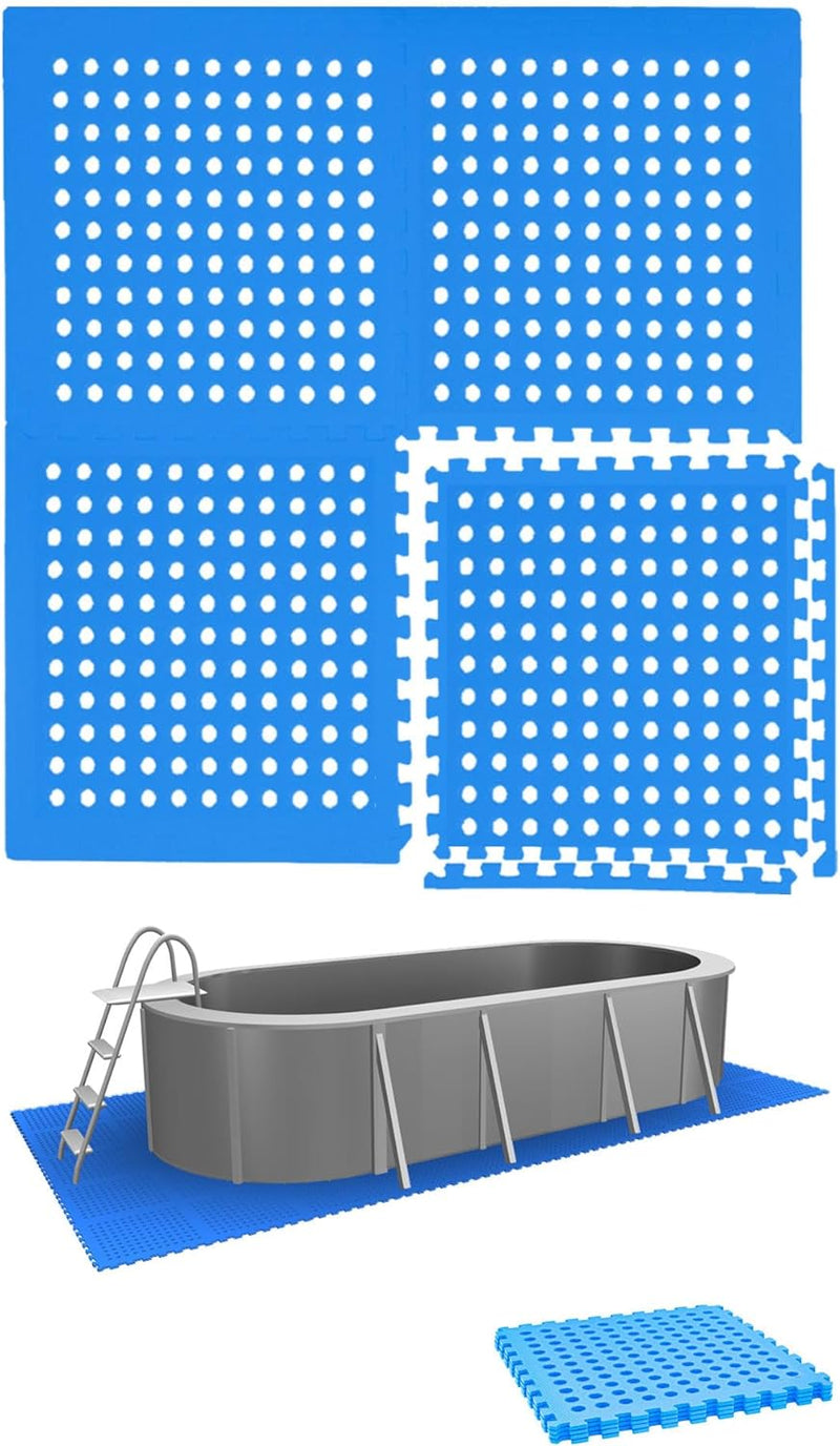 EYEPOWER 4 Grosse Matten: 1m² Poolunterlage 50x50 Antirutschmatte Boden Poolmatte - Pool Unterlage O