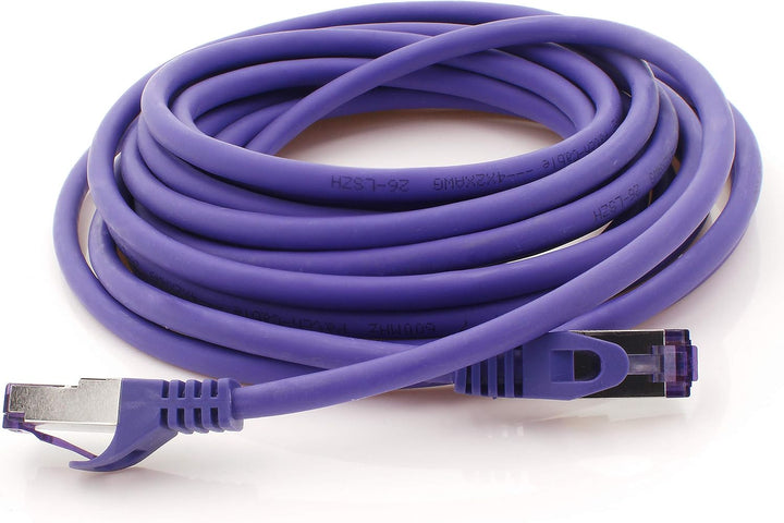 1aTTack.de Cat.7 Netzwerkkabel 10m - Violett - 5 Stück - Cat7 Patchkabel (SFTP/PIMF/LSZH) Rohkabel 1