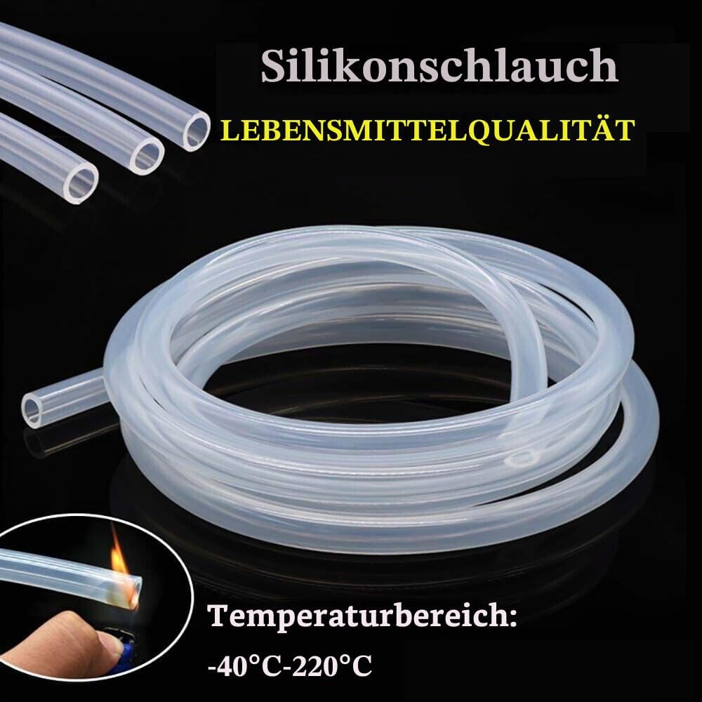 Stubotar Flexibler Silikonschlauch 16mm ID x OD 20mm Wandstärke 2mm Transparente Wasserleitung 2 Met