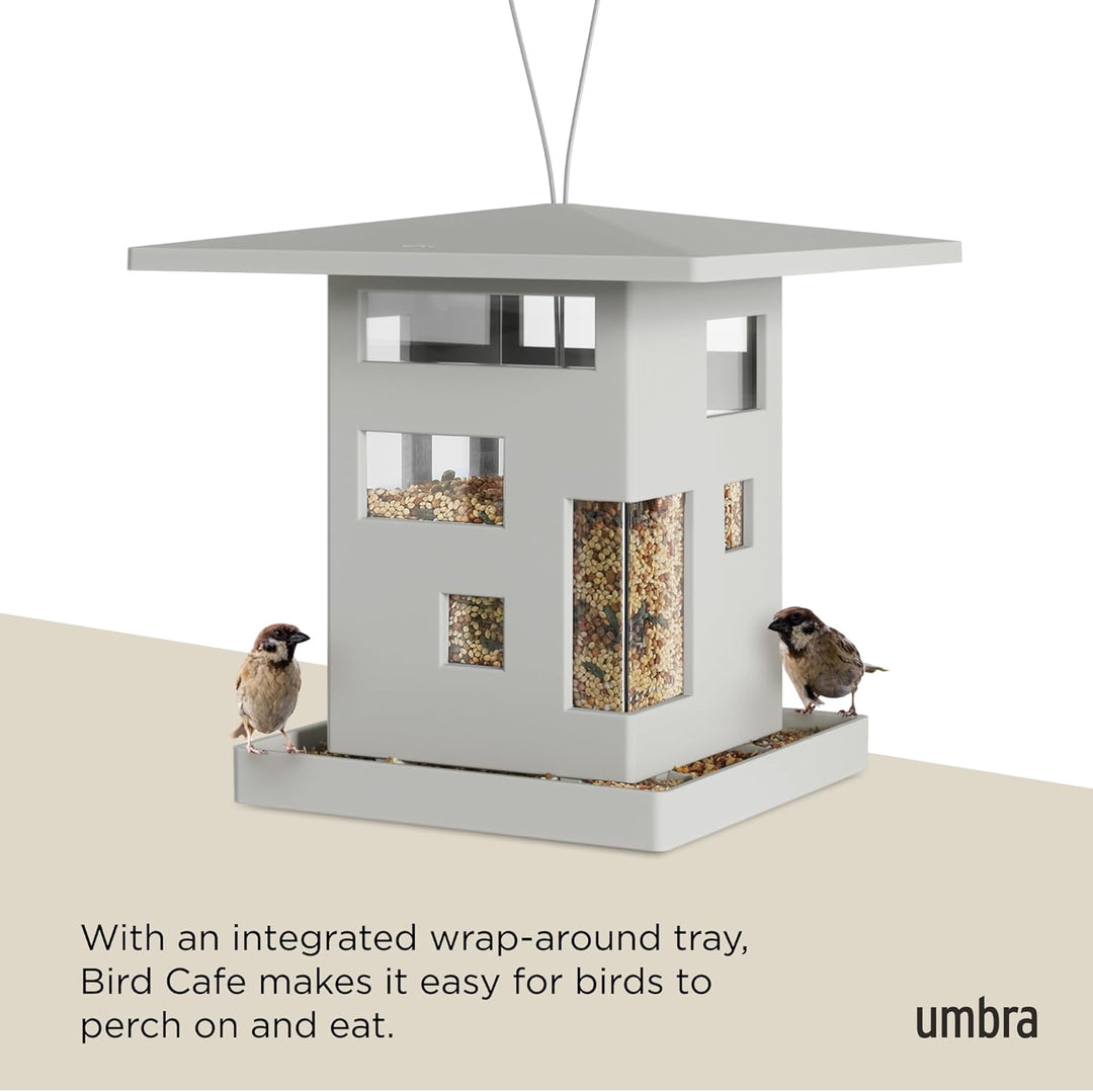 Umbra Bird Cafe Vogelhaus, Moderner Vogelfutterspender zum Aufhängen, Vogelfutterhaus mit architekto
