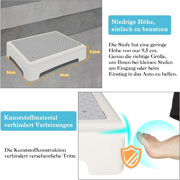 YHANEC Trittstufe Indoor & Outdoor, Steighilfen für ältere Menschen, Fussstützen mit Rutschschutz, H