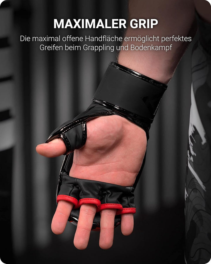 Phantom MMA Handschuhe APEX | Profi Gloves für Sparring, Fight, Boxen, Freefight Fight Squad - Schwa