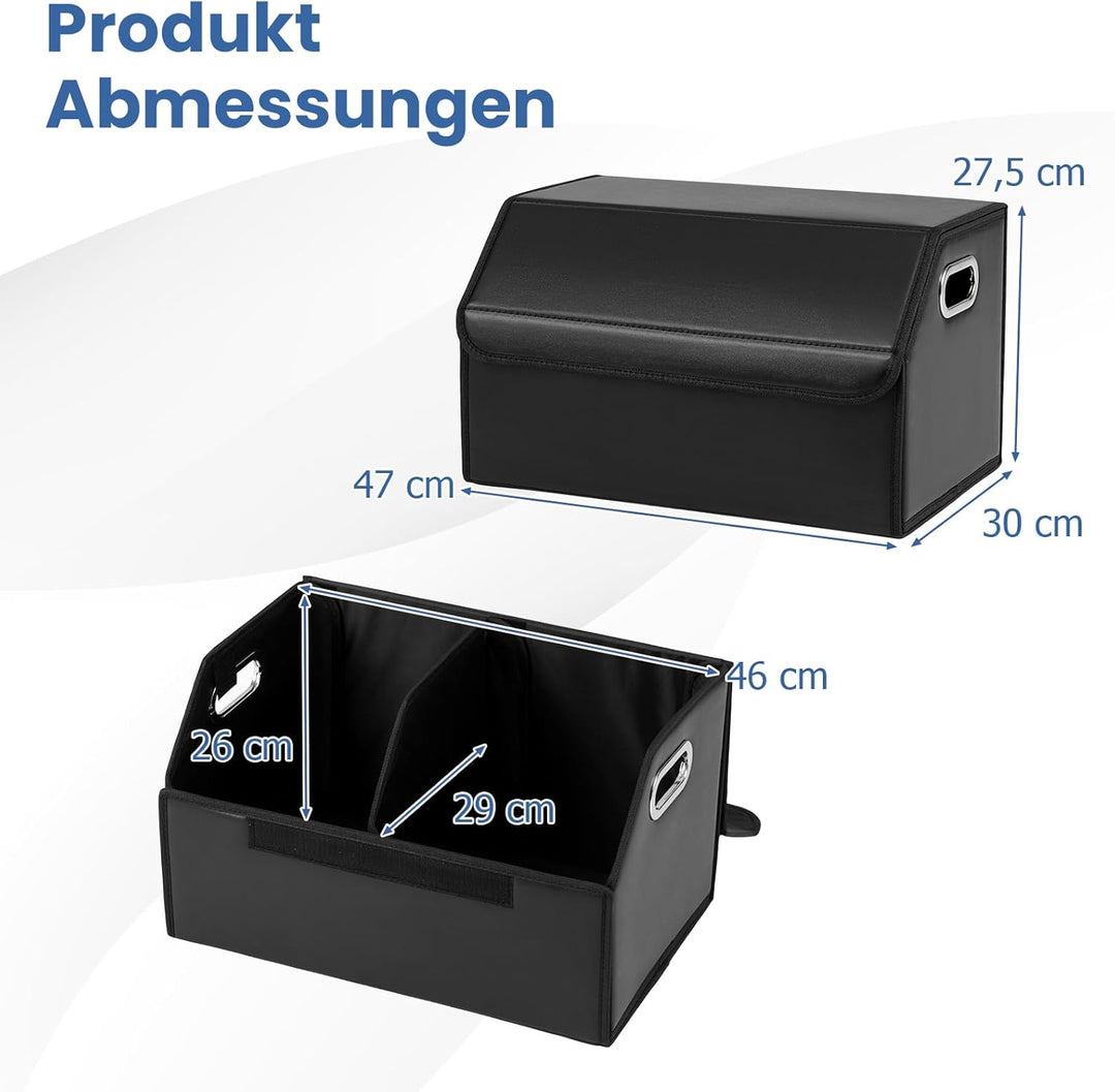 COSTWAY Auto Kofferraum mit Deckel, 35 L Kofferraum-Organizer faltbar, SUV Limousine Aufbewahrungsbo