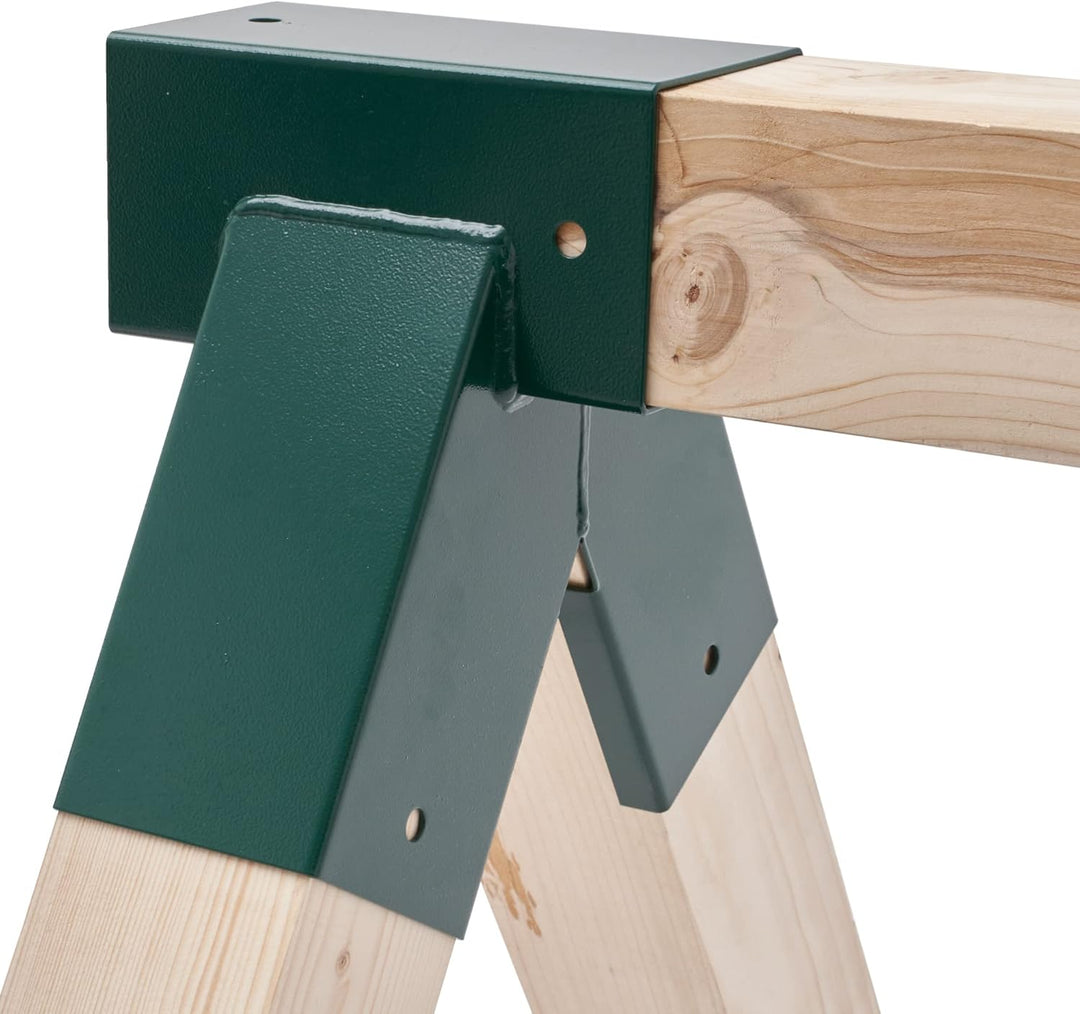 TRIBECCO® Vierkant Schaukelverbinder 90/90mm, 90° (90°, Grün) aus pulverbeschichtetem Stahlblech für