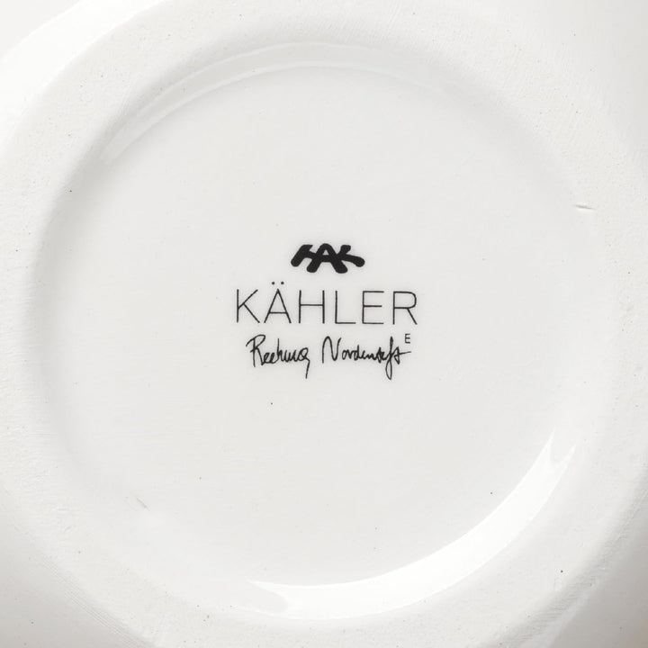 Kähler Vase H20 cm Omaggio Originaldesign mit handgemalte Streifen, Weiss Perlmutt H20 cm, Perlmutt