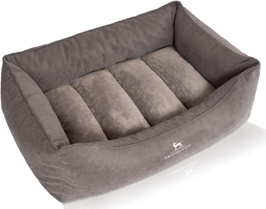 Knuffelwuff orthopädisches Hundebett Baltimore M-L 80 x 55cm Grau - Hundekissen für grosse, mittelgr
