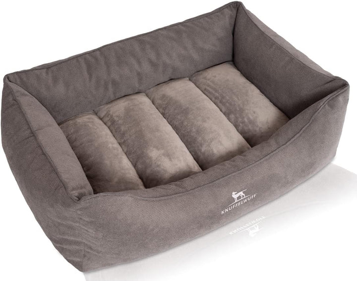 Knuffelwuff orthopädisches Hundebett Baltimore M-L 80 x 55cm Grau - Hundekissen für grosse, mittelgr