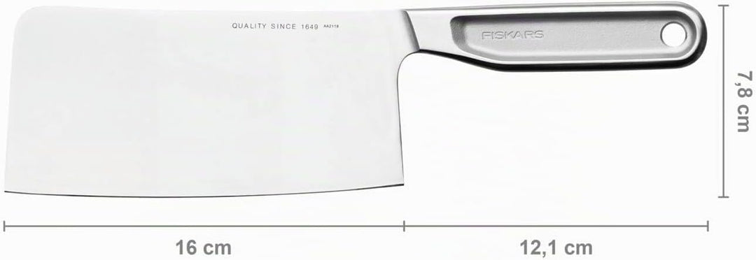 Fiskars All Steel Couperet 18cm, Silber Hackmesser, Hackmesser
