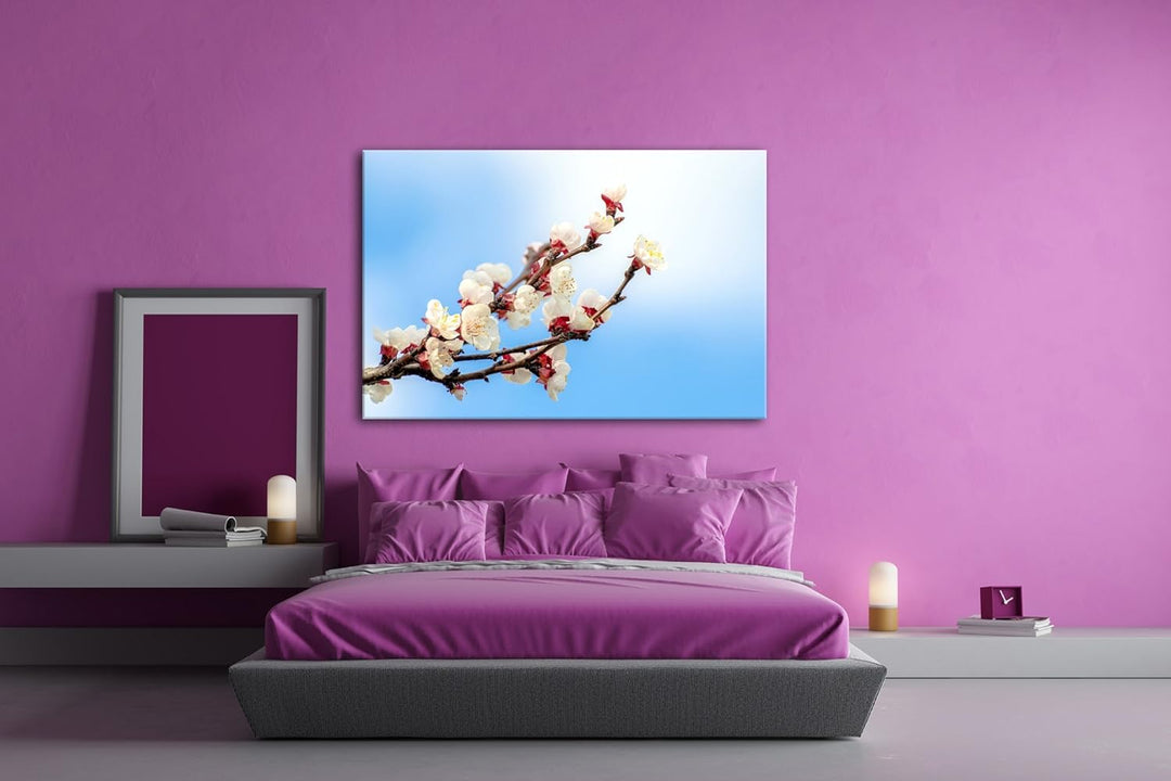 deyoli Aprikosen Zweig Format: 80x60 als Leinwandbild, Motiv fertig gerahmt auf Echtholzrahmen, Hoch