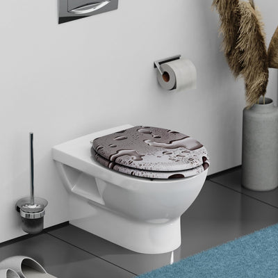 SCHÜTTE 80023 Sitz Holzkern GREY STEEL, Toilettensitz ist passend für alle handelsüblichen WC-Becken
