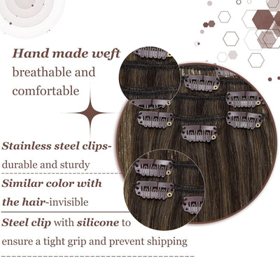 Hetto Clip in Echthaar Extensions Braun Clip in Extensions Echthaar Remy Extensions Clip in Haarverl