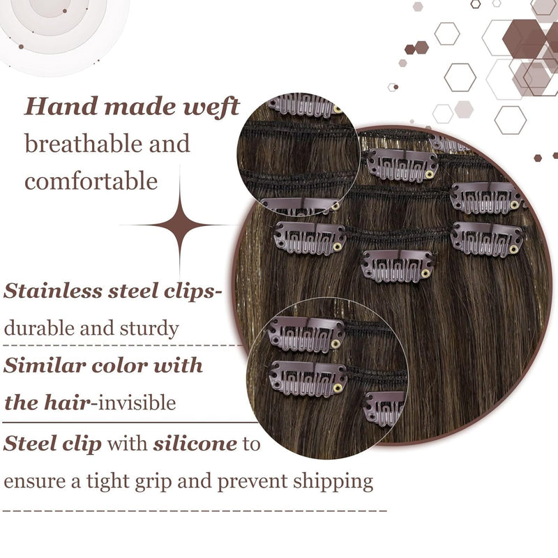 Hetto Clip in Echthaar Extensions Braun Clip in Extensions Echthaar Remy Extensions Clip in Haarverl