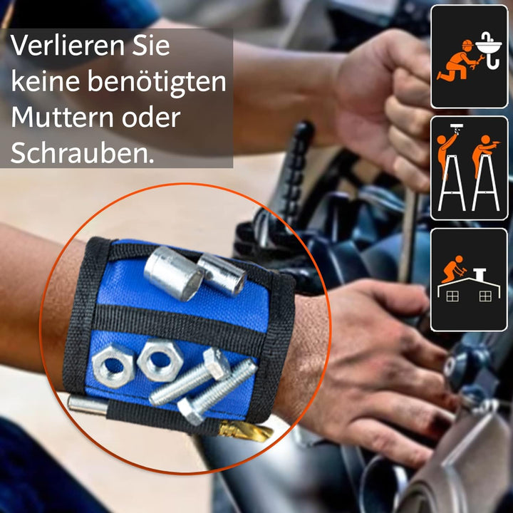 Geschenke für Männer, Magnetarmband Handwerker 2024 inkl. Magnetstab und Bleistift zum Halten von Sc