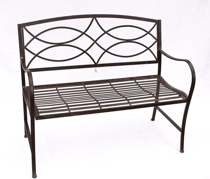 DanDiBo Gartenbank Metall Braun Wetterfest 109 cm Sitzbank 111185 2-Sitzer Bank Eisenbank Baumbank P