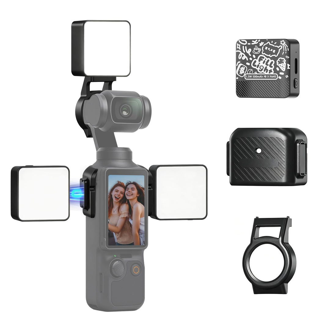 yAyusi 3er-Set Magnetisches LED Video Licht für DJI OSMO Pocket 4/3, 500mAh Mini Fülllicht, Pocket 4