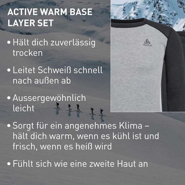 Odlo Herren Active Warm Eco_196702 Funktionsunterwäsche Set XL Dark Grey Melange - Grey Melange, XL