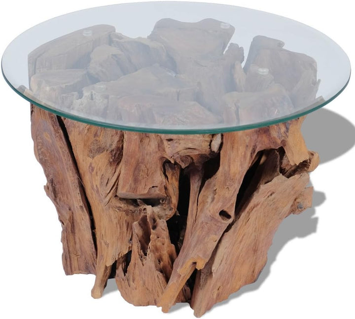 Festnight Couchtisch Kaffeetisch Coffeetisch mit Tischfuss aus Massives Teak-Treibholz Ideal als Bei