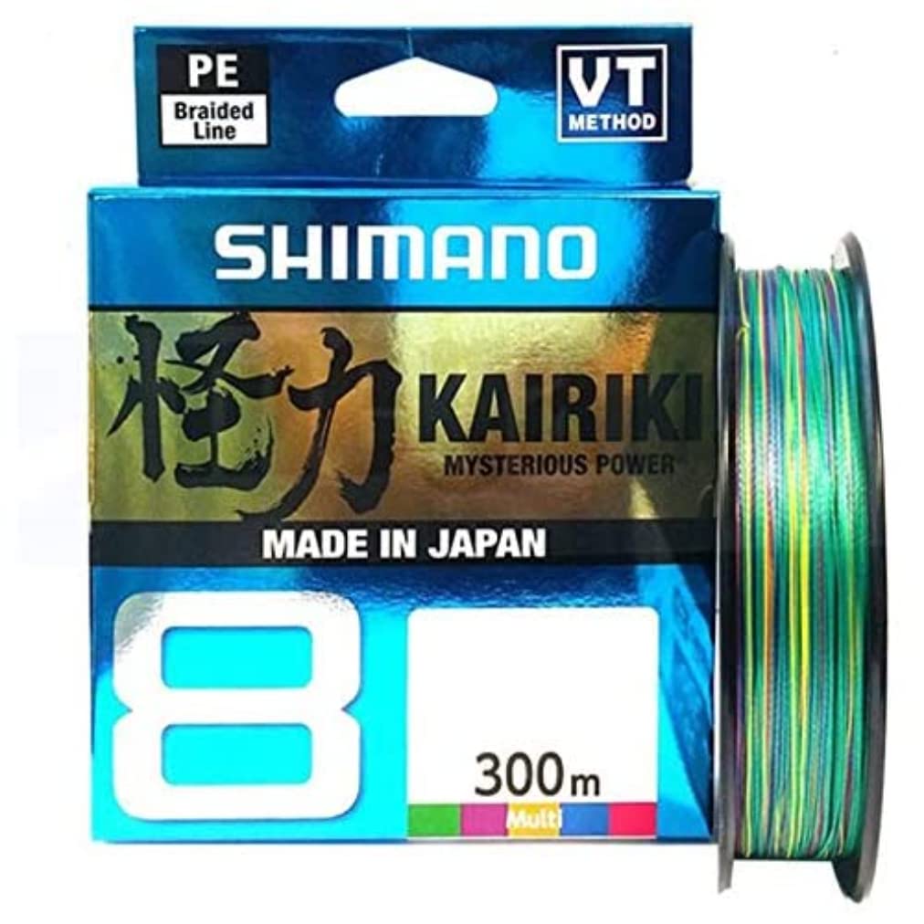 Shimano Kaïki 8, 300 Meter, Mehrfarbig, geflochtene Angelschnur, 59WPLA68R2 0.13mm / 8.2kg, 300m, 0.