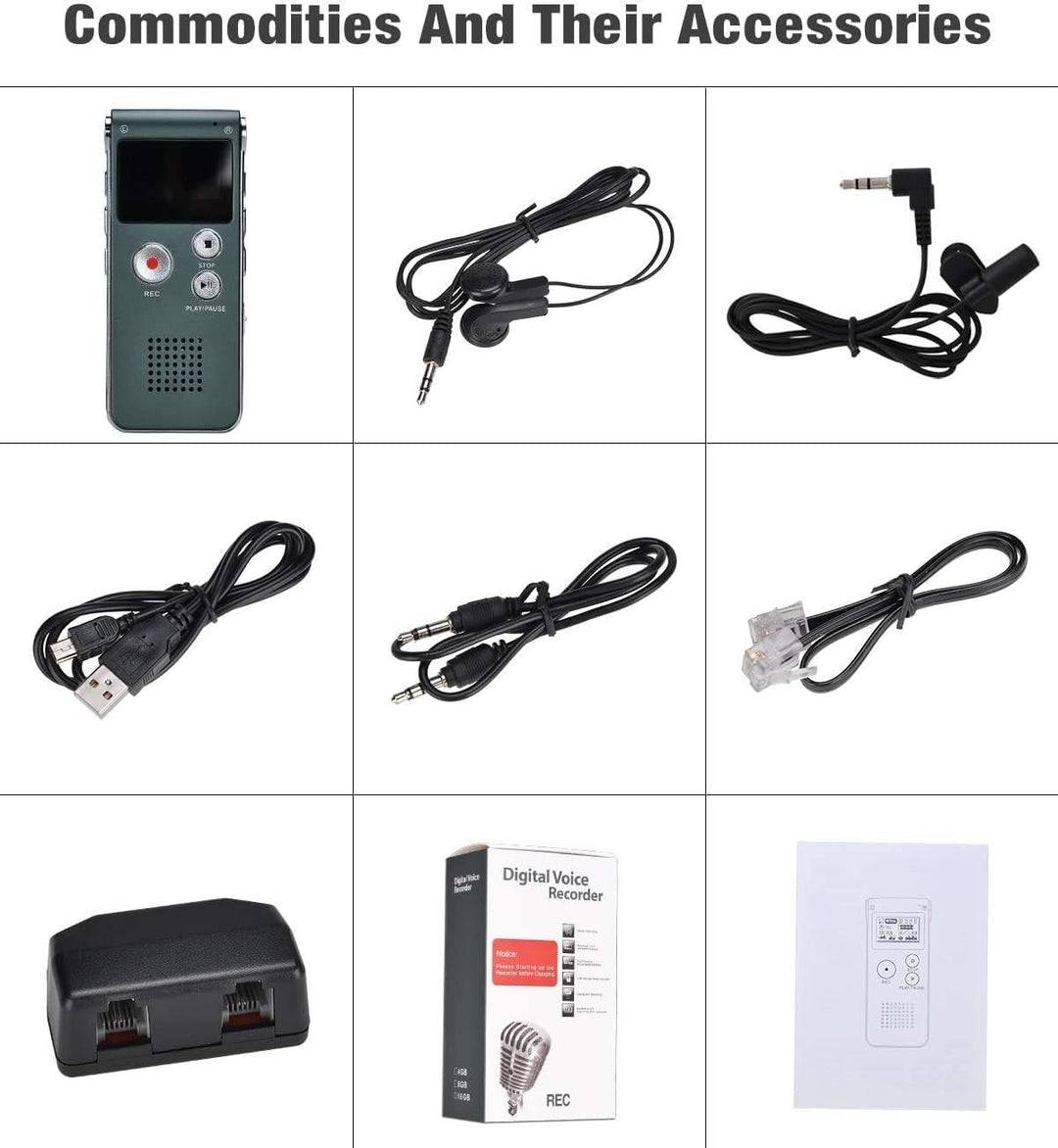 Lychee 8GB LCD Bildschirm Digitales Diktiergerät Aufnahmegerät Sprachaufnahme Audiorekorder Voice Re