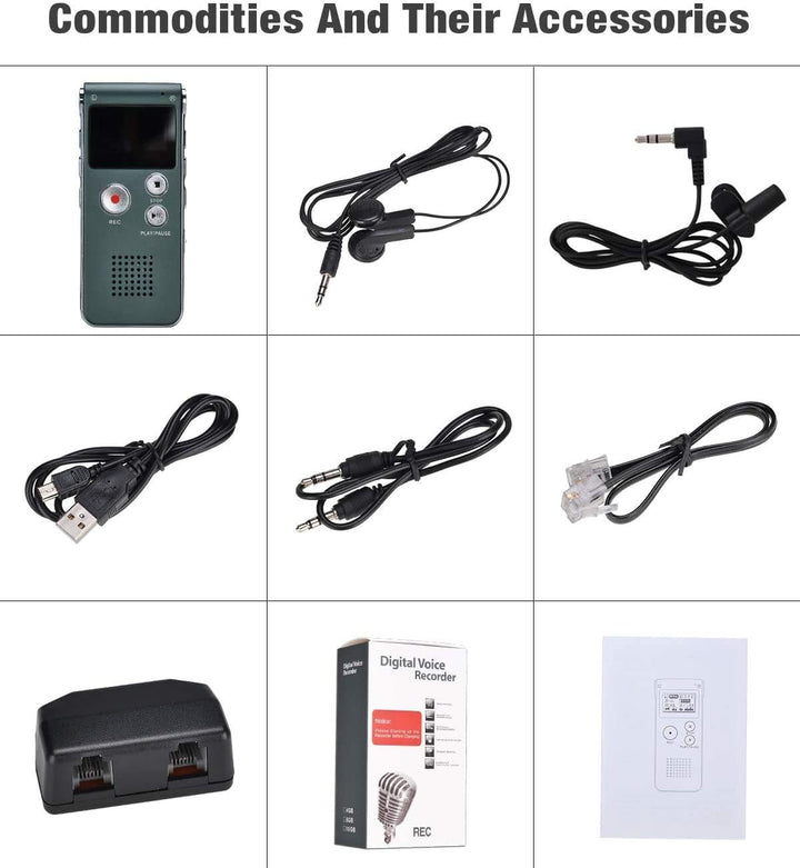 Lychee 8GB LCD Bildschirm Digitales Diktiergerät Aufnahmegerät Sprachaufnahme Audiorekorder Voice Re