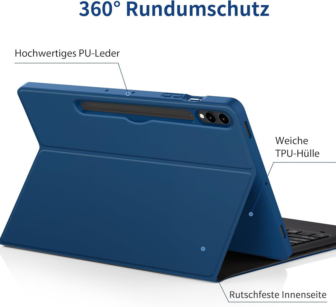 EasyAcc Tastatur Hülle Kompatibel mit Samsung Galaxy Tab S9 FE+ / S9+ / S9 Plus / S10+ 12.4 Zoll 202