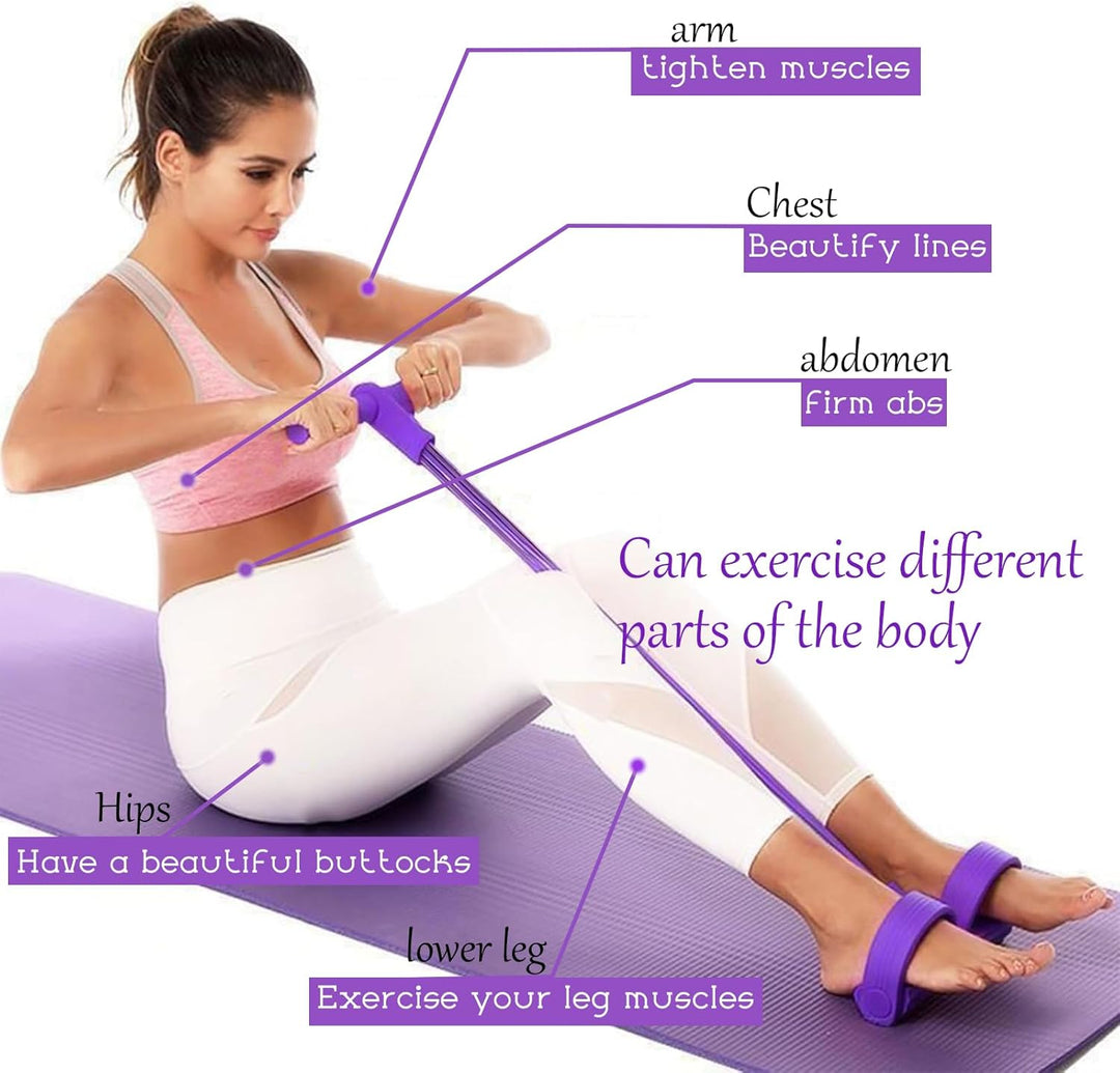 Bauchtrainer Sit-Up Trainingsgeräte Bodybuilding Ganzkörpertrainer 6 Tubes Elastische Zugseil Expand