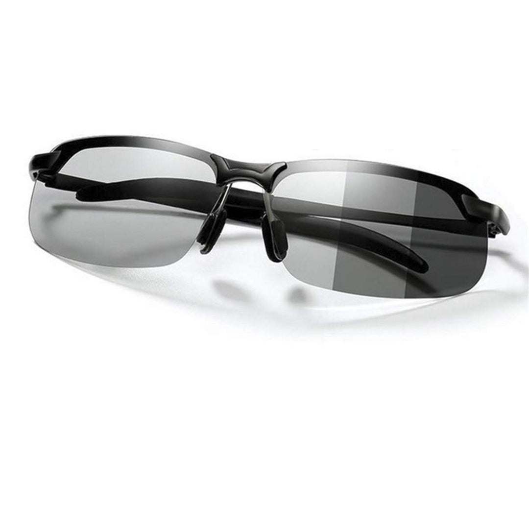 MIRYEA Herren Photochromatisch Sportbrille Polarisiert Sonnenbrille UVA UVB Brillen 3043-schwarz, 30