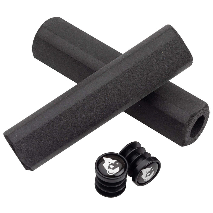 Wolf Tooth Silicone Mountain Bike Grips: Fat Paw Cam Schwarz, Schwarz