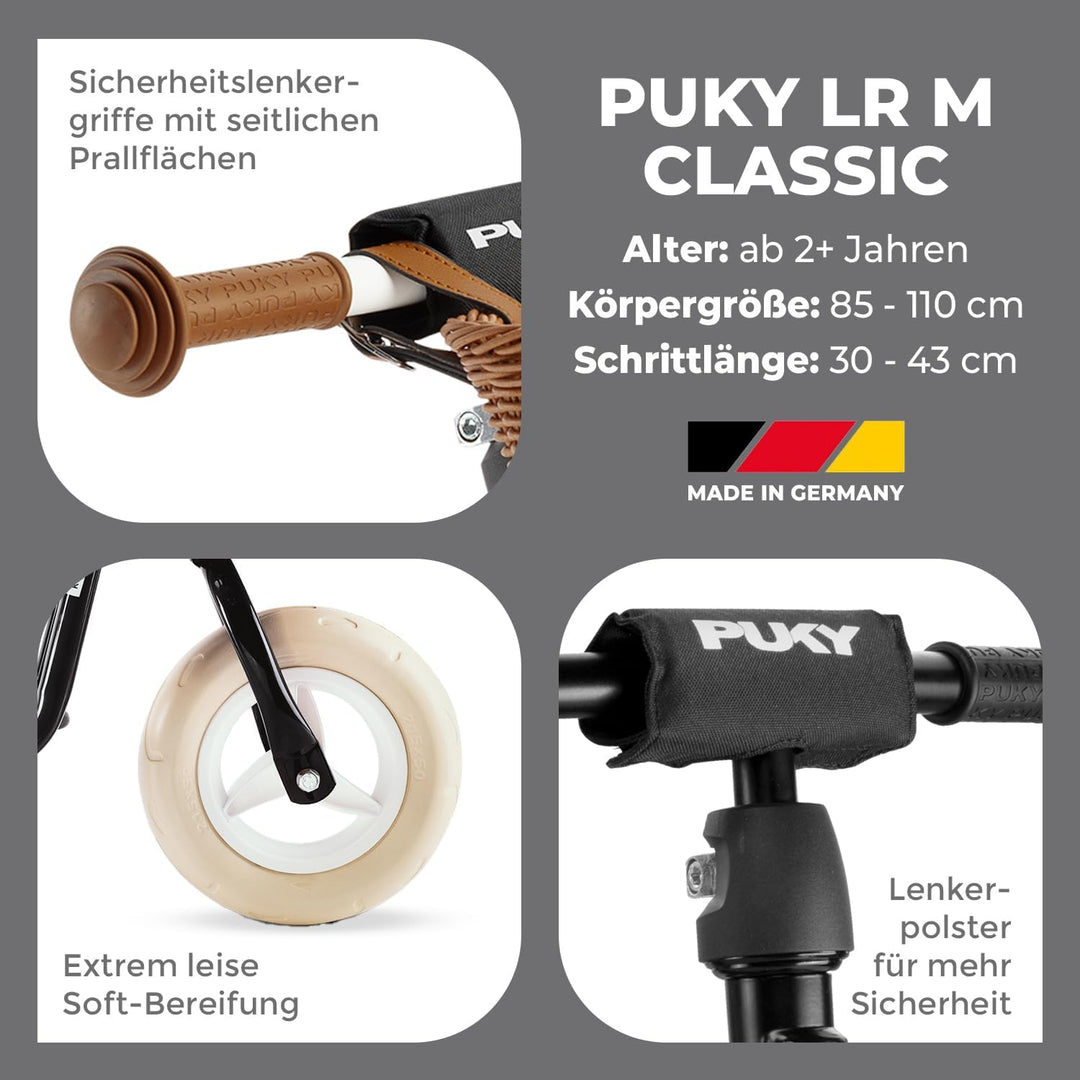 PUKY LR M Classic | sicheres und stylisches Laufrad | Lenker &amp; Sattel höhenverstellbar | rutschfeste
