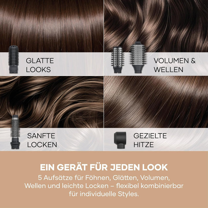 SEVERIN 5-in-1 Airstyler, Warmluft Hairstyler, Ionen Föhn, Stylingbürste mit Airflow Technologie, fü