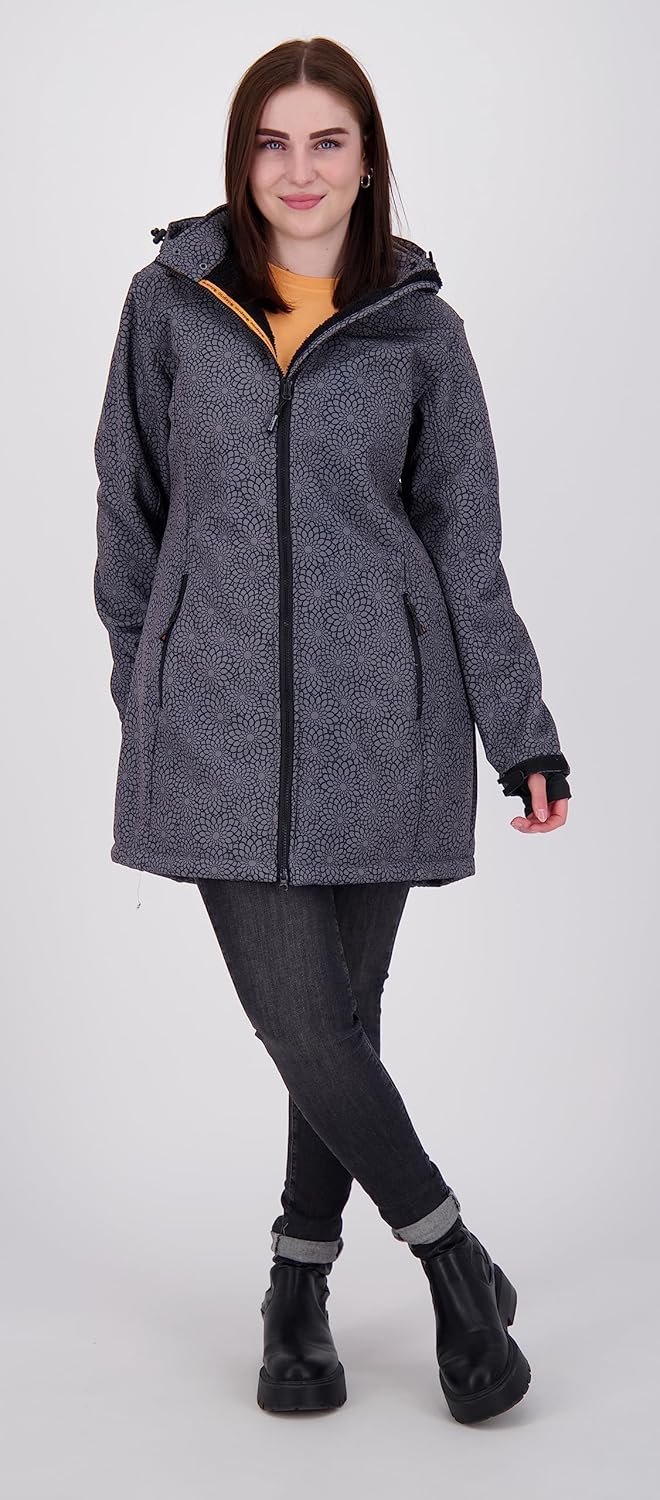 Deproc Active Damen Gefütterter Softshellmantel Kurzmantel mit Abnehmbarer Kapuze Übergangsjacke Kee