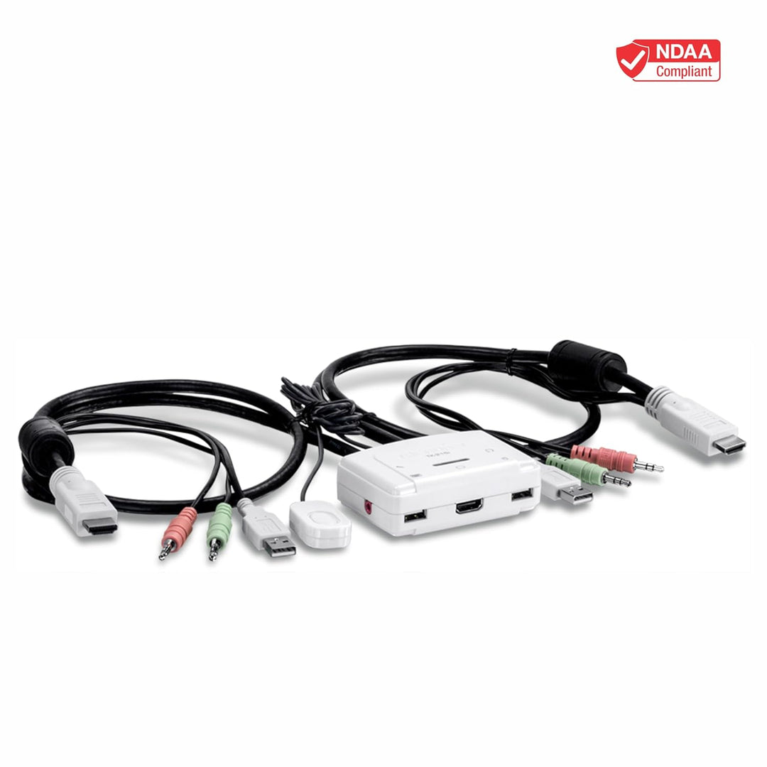 TRENDnet TK-215i 2-Port HDMI KVM Switch, Steuern von 2 Computern über eine einzigen Bedienpult, Voll