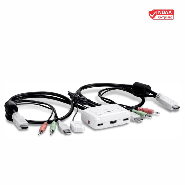 TRENDnet TK-215i 2-Port HDMI KVM Switch, Steuern von 2 Computern über eine einzigen Bedienpult, Voll