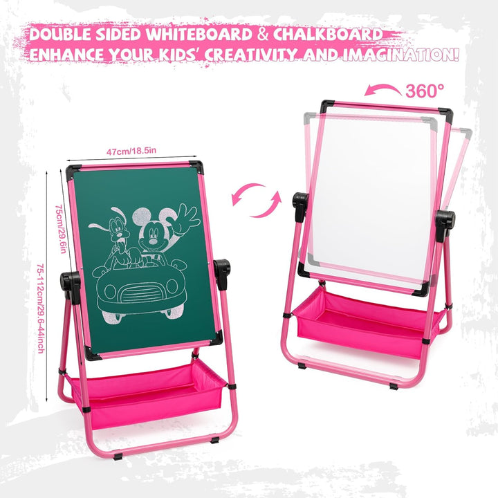 Kinder Staffelei Malerei Doppelseitige Tafel für Kinder mit Kreidetafel & Whiteboard 360 drehbare Hö