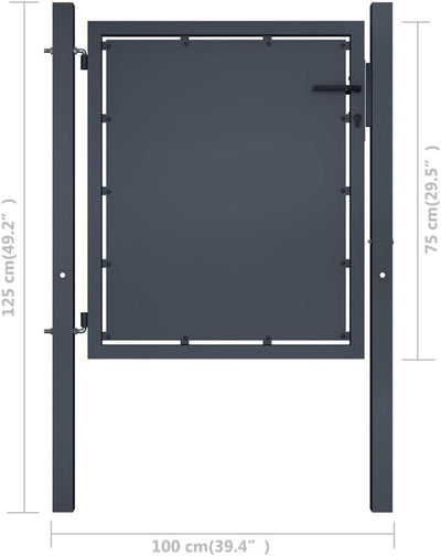 vidaXL Gartentor Gartentür Hoftor Hoftür Gartenpforte Zauntor Zauntür Einzeltor Tor Garten Zaun Pfor
