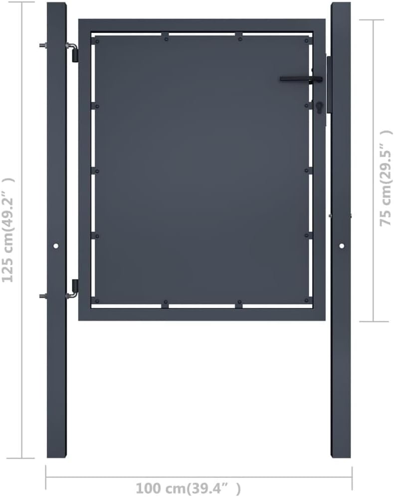 vidaXL Gartentor Gartentür Hoftor Hoftür Gartenpforte Zauntor Zauntür Einzeltor Tor Garten Zaun Pfor