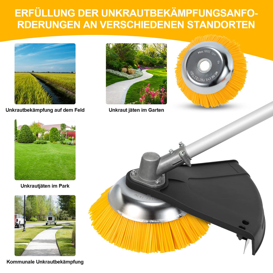 Herrselsam Unkrautbürste 200 x 25.4 mm Weed Brush Round Brush, Professional Brush Cutter Wild Herb B