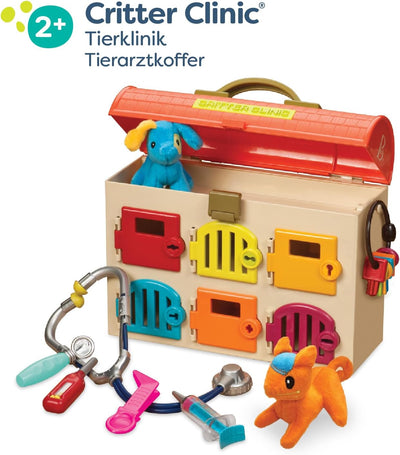 B. toys Tierarztkoffer für Kinder mit Kuscheltieren, Stethoskop, Spritze und mehr – Arztkoffer Tiera
