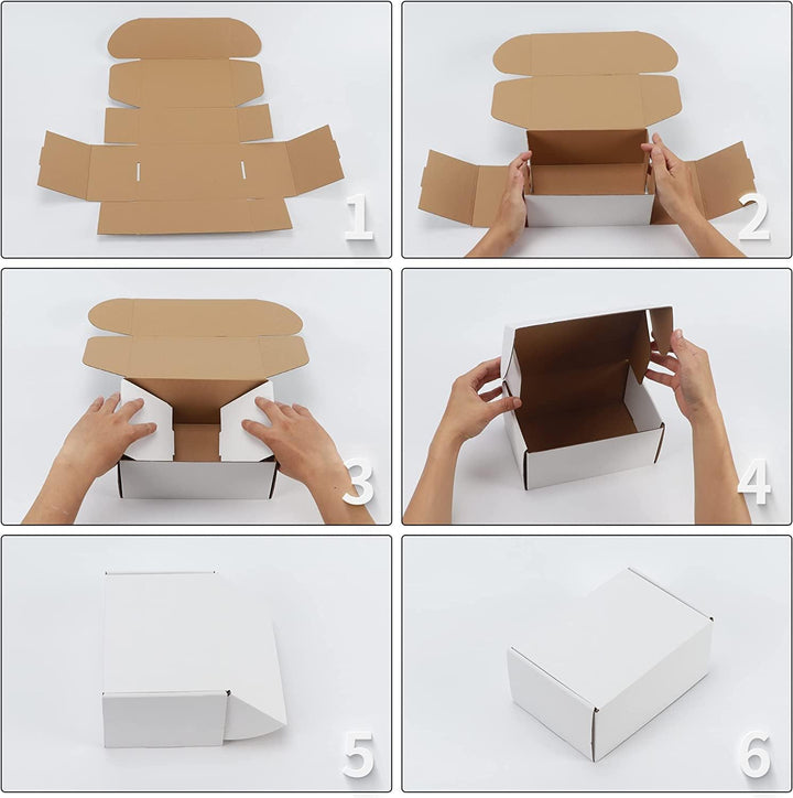 HORLIMER 25 Stück Versandkarton Klein Karton Box, 330x254x51mm Verpackungskartons mit Deckel für War