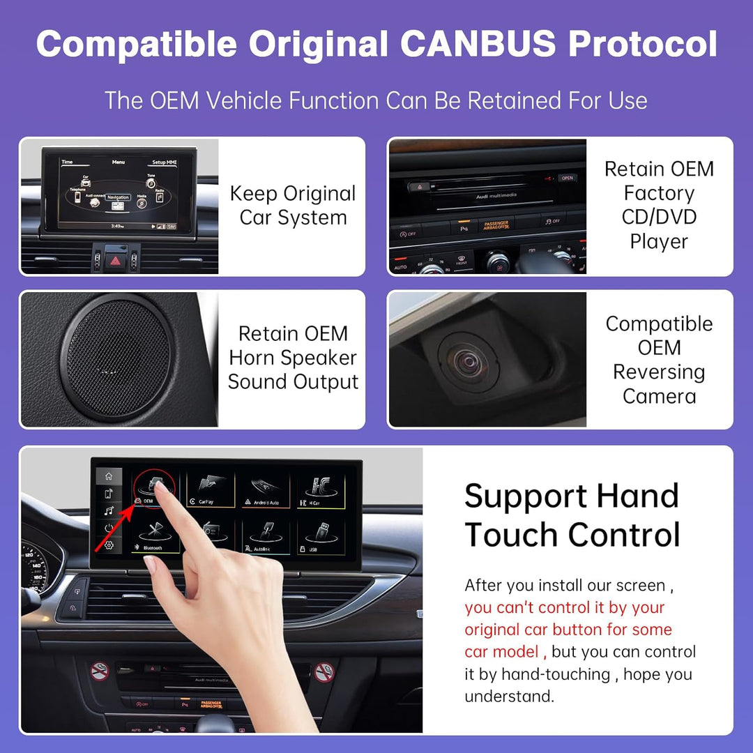 Road Top 12,3 Zoll Ultraschmaler Autoradio CarPlay für Audi A6/A7 (2012-2018)