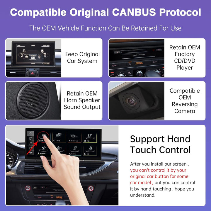Road Top 12,3 Zoll Ultraschmaler Autoradio CarPlay für Audi A6/A7 (2012-2018)