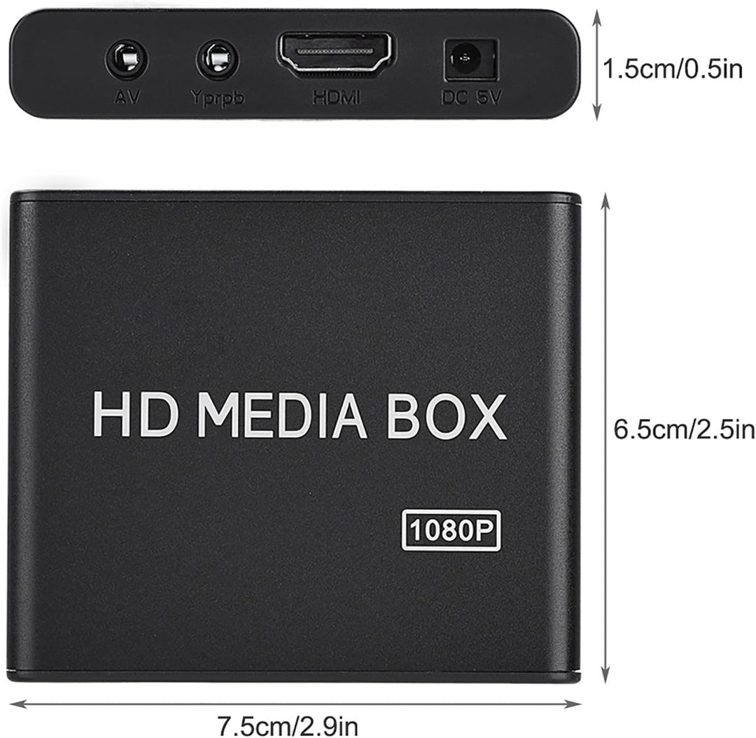 Media Player, 1080p Full HD Ultra Digital Media Player Box, Unterstützt USB MMC RMVB MP3 AVI MKV (EU