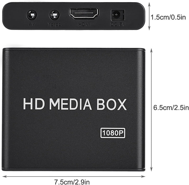 Media Player, 1080p Full HD Ultra Digital Media Player Box, Unterstützt USB MMC RMVB MP3 AVI MKV (EU