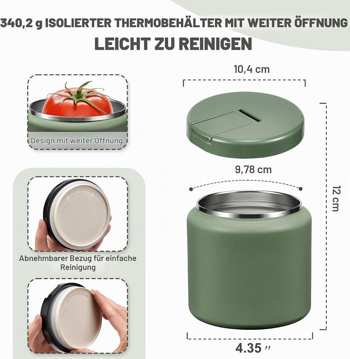 Itslife Thermobehälter für Essen 760ml, Thermo Lunchbox Kinder mit Schnallendeckel und Löffel, Warmh