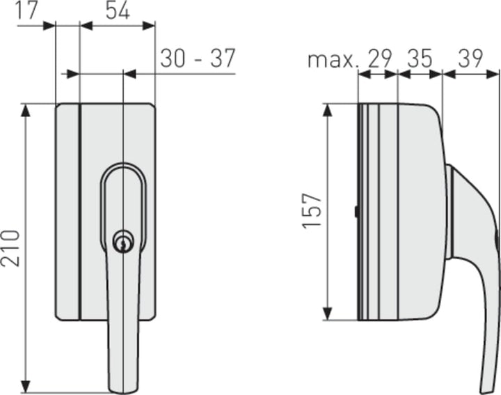 ABUS Fenstergriff-Schloss FO400A AL0125 - Fenstergriffsicherung mit Zusatzschloss und Alarmfunktion,