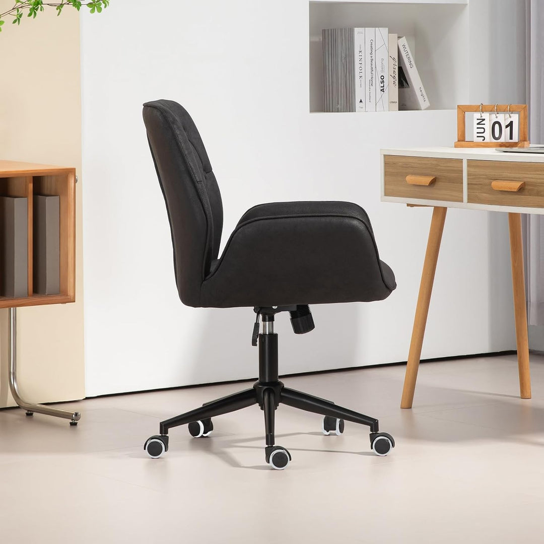 SVITA Gabriel Bürostuhl höhenverstellbar Schreibtischstuhl mit Rollen Vintage-Design Kunstleder Dreh