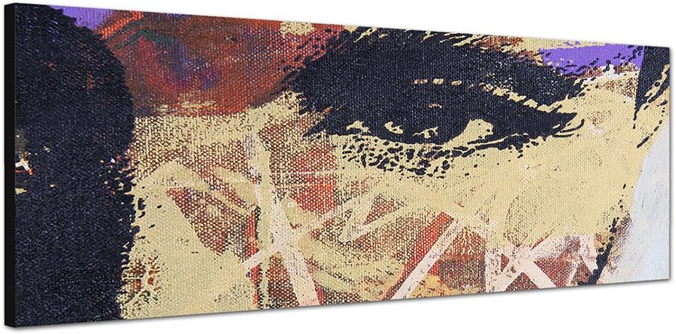 Paul Sinus Art Panoramabild auf Leinwand und Keilrahmen 150x50cm Ölmalerei Gesicht Portrait abstrakt