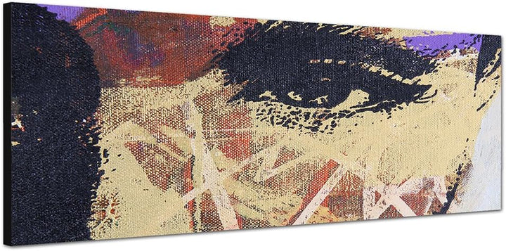 Paul Sinus Art Panoramabild auf Leinwand und Keilrahmen 150x50cm Ölmalerei Gesicht Portrait abstrakt